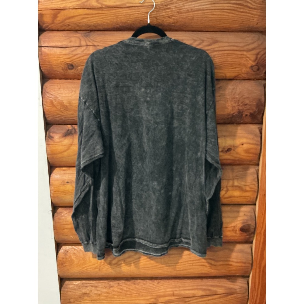 Disney Nightmare Before Christmas Acid Wash Long Sleeve Graphic Tee Mens XL Gray - Picture 3 of 6